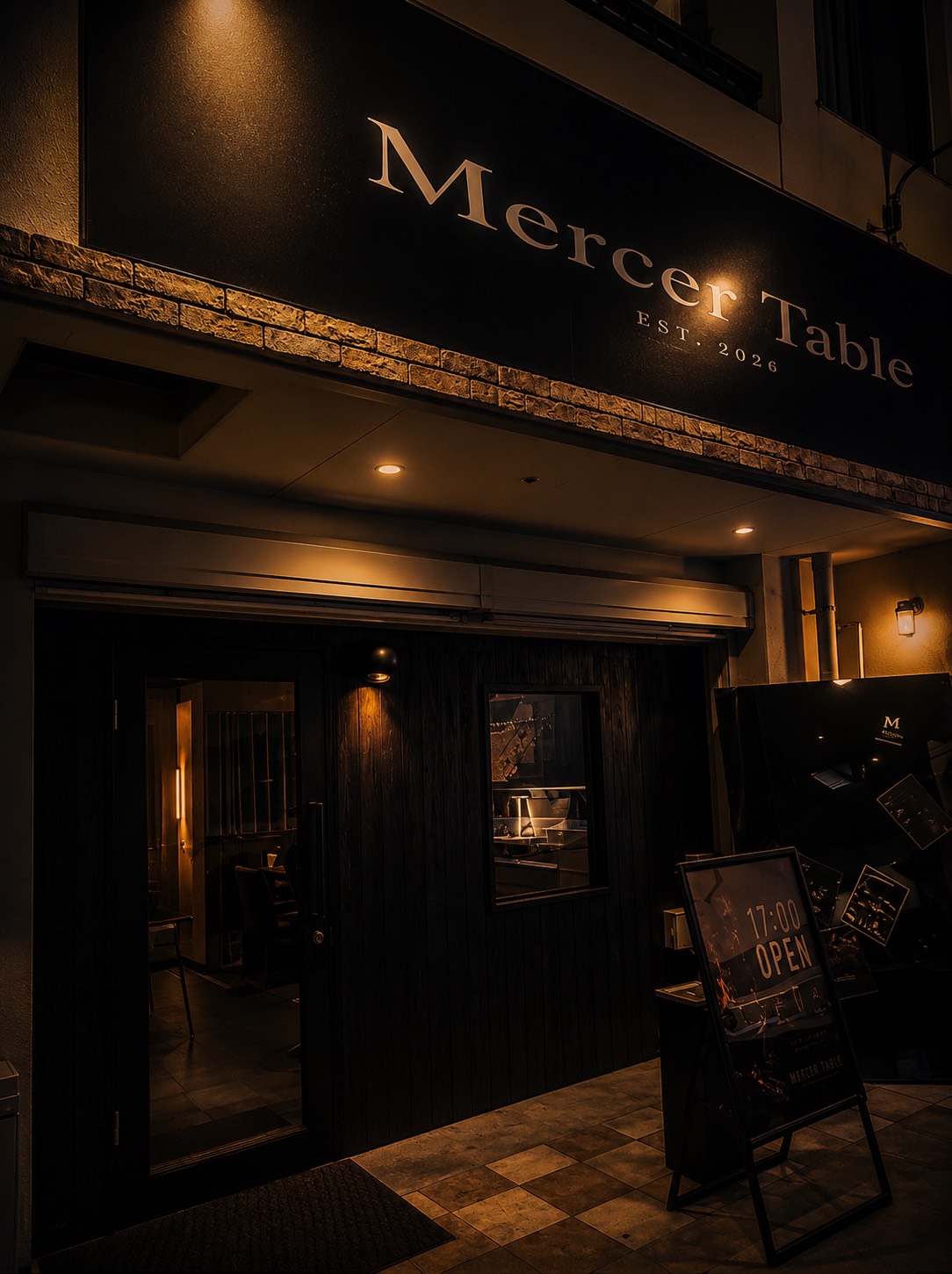 MERCER TABLE 外観夜景 — 名古屋市中区大須 2-21-17 1F